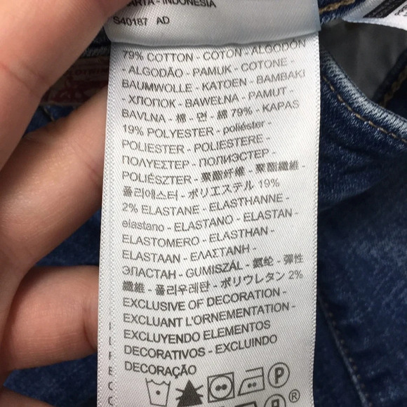 Levis 721 High Rise Skinny Jeans Womens 26‎ Medium Wash Cotton Distressed Denim - Picture 11 of 13